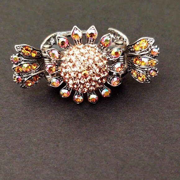 Soho crystal and metal sunflower hair clip - Picture 5 of 8